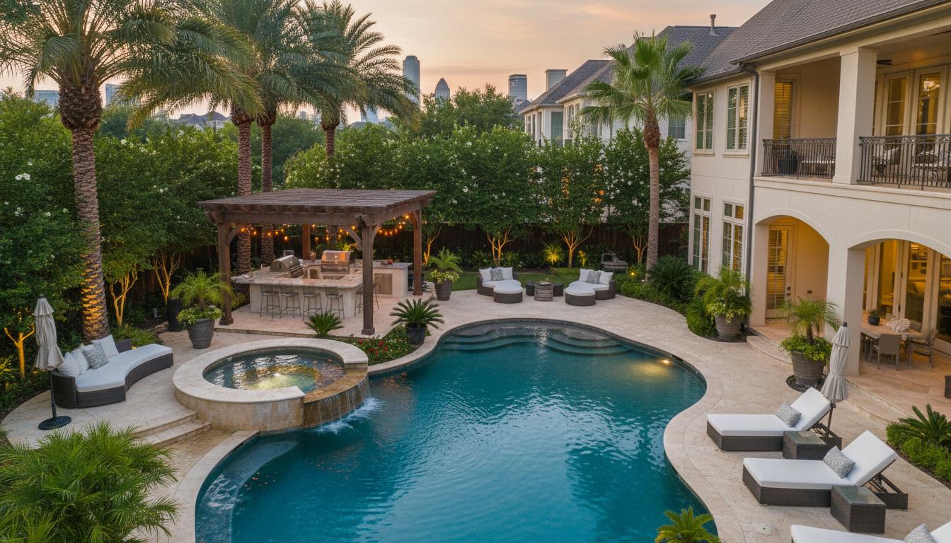 Complete backyard oasis in Houston, TX
